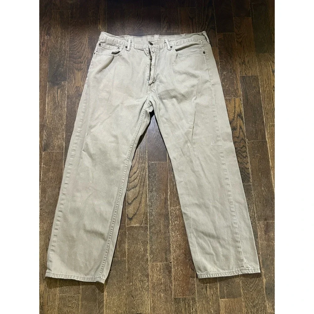 Levi's 505 Men's Regular Straight Jeans Tan 40x30 5-Pocket Cotton White Tab
